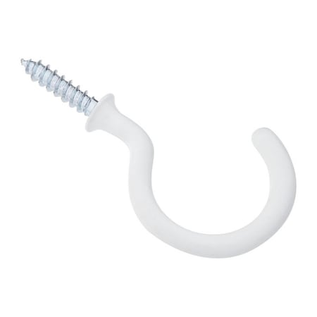 National Mfg Sales 1.5 in. Cup Steel Vinyl Hook, White, 2PK 5705801